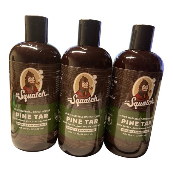 (3 Pack) Dr. Squatch Pine Tar Men’s Natural Conditioner 11.5oz – NEW/SEALED - Picture 1 of 3